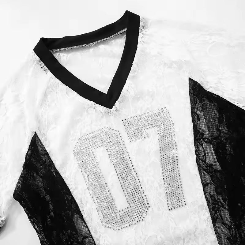 Rhinestone V-Neck Tee
