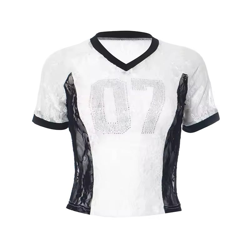 Rhinestone V-Neck Tee